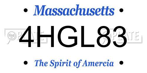 4HGL83 Massachusetts License Plate