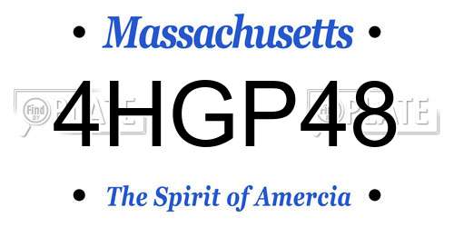 4HGP48 Massachusetts License Plate