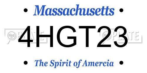 4HGT23 Massachusetts License Plate