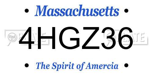 4HGZ36 Massachusetts License Plate