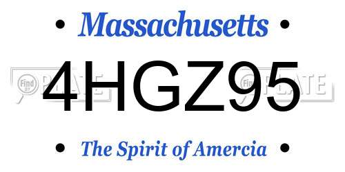 4HGZ95 Massachusetts License Plate