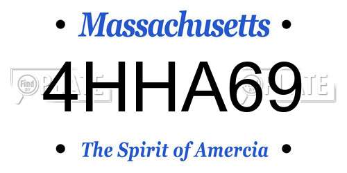 4HHA69 Massachusetts License Plate