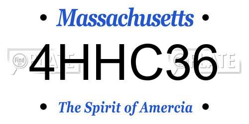 4HHC36 Massachusetts License Plate