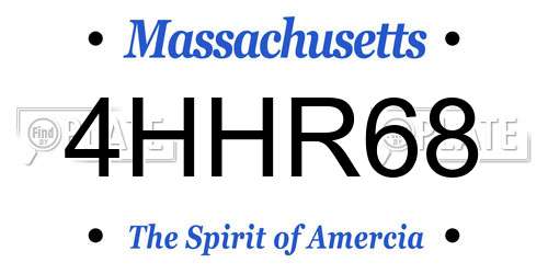 4HHR68 Massachusetts License Plate