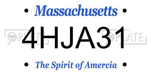 4HJA31 Massachusetts License Plate