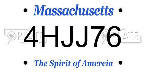 4HJJ76 Massachusetts License Plate
