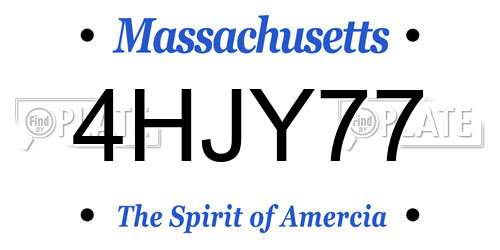 4HJY77 Massachusetts License Plate