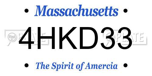 4HKD33 Massachusetts License Plate