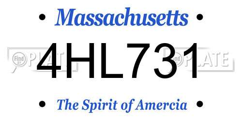 4HL731 Massachusetts License Plate