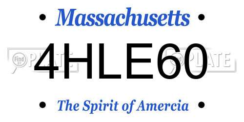 4HLE60 Massachusetts License Plate