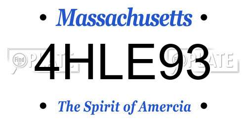4HLE93 Massachusetts License Plate