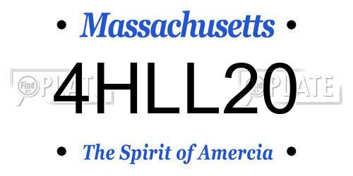 4HLL20 Massachusetts License Plate