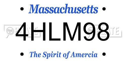 4HLM98 Massachusetts License Plate