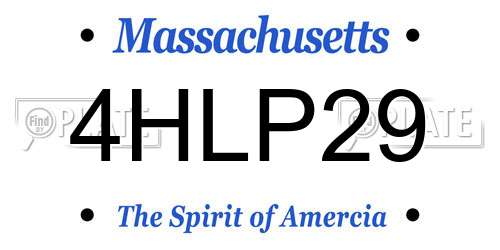 4HLP29 Massachusetts License Plate