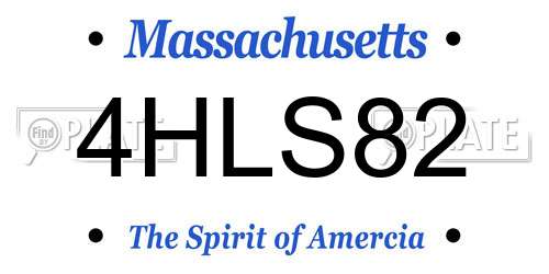 4HLS82 Massachusetts License Plate