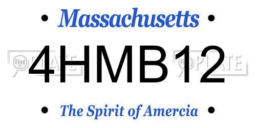 4HMB12 Massachusetts License Plate