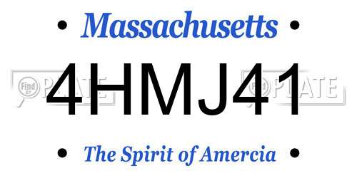4HMJ41 Massachusetts License Plate