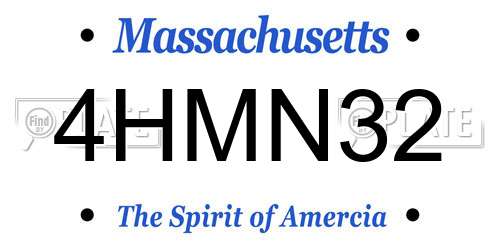 4HMN32 Massachusetts License Plate
