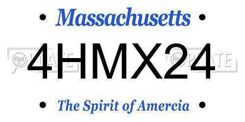 4HMX24 Massachusetts License Plate