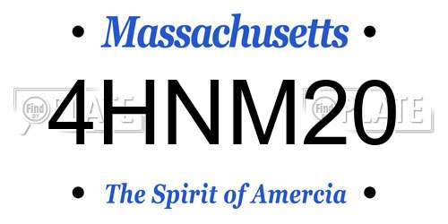 4HNM20 Massachusetts License Plate