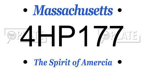 4HP177 Massachusetts License Plate