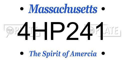 4HP241 Massachusetts License Plate
