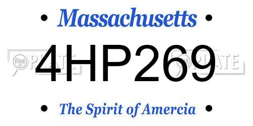 4HP269 Massachusetts License Plate