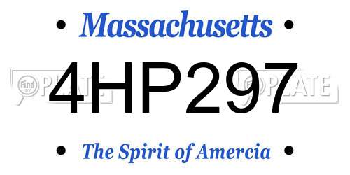 4HP297 Massachusetts License Plate