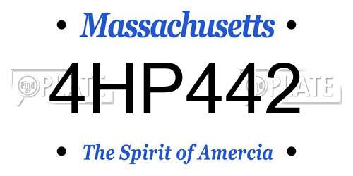 4HP442 Massachusetts License Plate