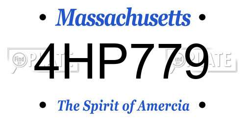 4HP779 Massachusetts License Plate