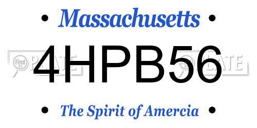 4HPB56 Massachusetts License Plate