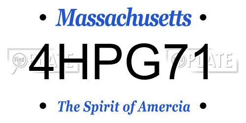 4HPG71 Massachusetts License Plate