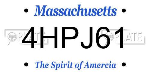 4HPJ61 Massachusetts License Plate