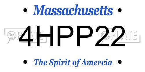 4HPP22 Massachusetts License Plate