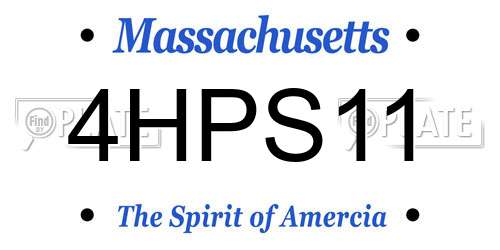 4HPS11 Massachusetts License Plate