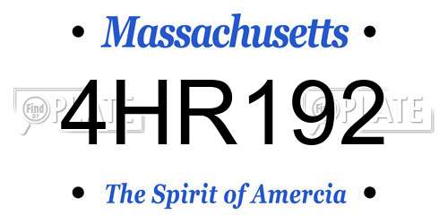 4HR192 Massachusetts License Plate