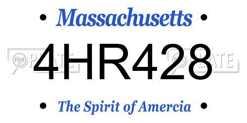 4HR428 Massachusetts License Plate