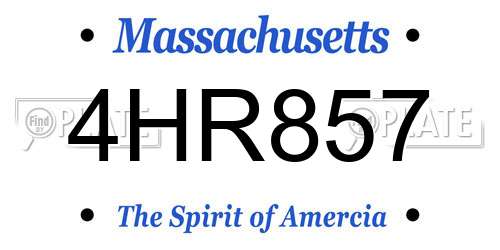 4HR857 Massachusetts License Plate