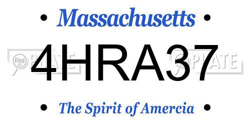 4HRA37 Massachusetts License Plate