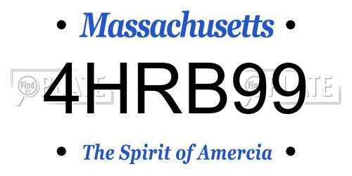 4HRB99 Massachusetts License Plate