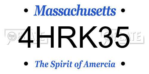 4HRK35 Massachusetts License Plate