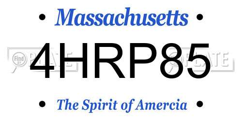 4HRP85 Massachusetts License Plate