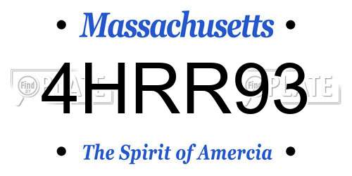 4HRR93 Massachusetts License Plate
