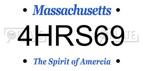 4HRS69 Massachusetts License Plate