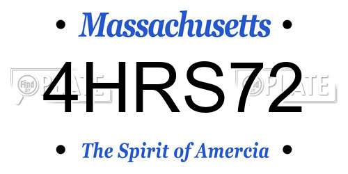 4HRS72 Massachusetts License Plate
