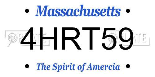 4HRT59 Massachusetts License Plate