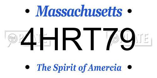 4HRT79 Massachusetts License Plate