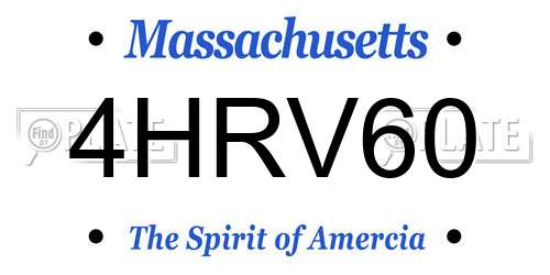 4HRV60 Massachusetts License Plate