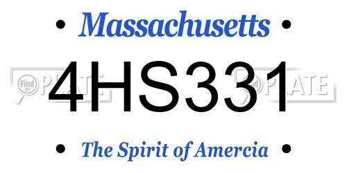 4HS331 Massachusetts License Plate