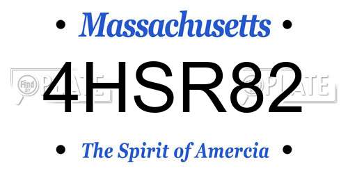 4HSR82 Massachusetts License Plate